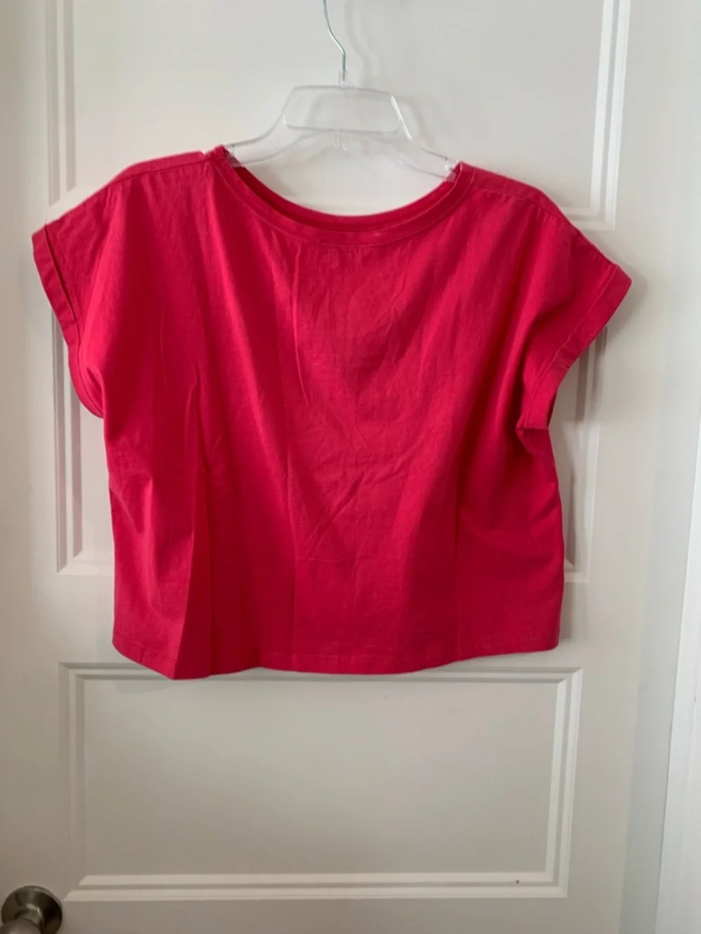 ZARA , women's top fushia pink Sleeve Crop Top -Small - Picture 1 of 3